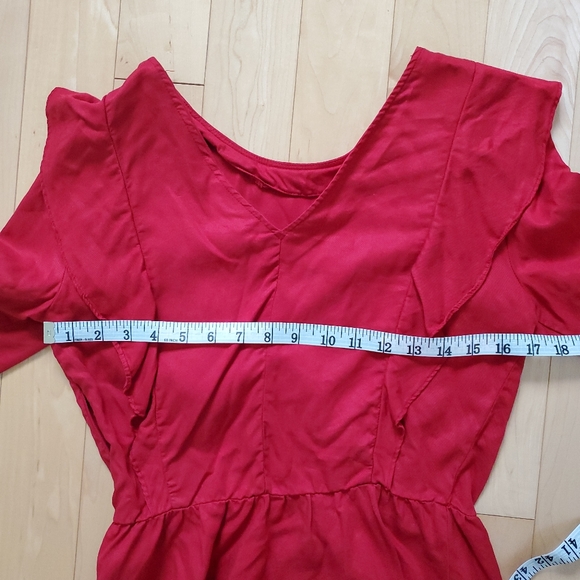 ZARA Basic l Red ruffled peplum Long sleeve - S - Picture 6 of 7